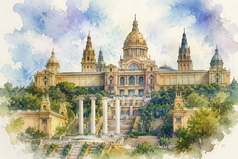 Museorakennus Montjuïc-vuoren huipulla