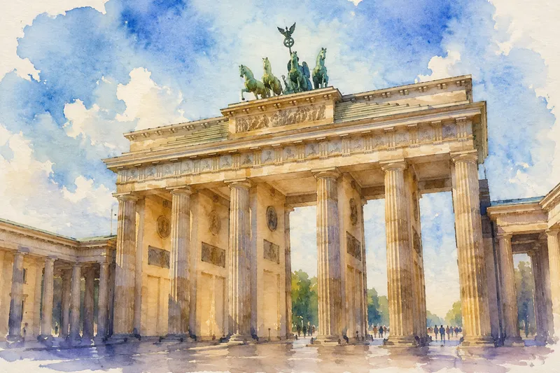 Brandenburgin portti klassisena maamerkkinä Brandenburgin portti klassisena maamerkkinä