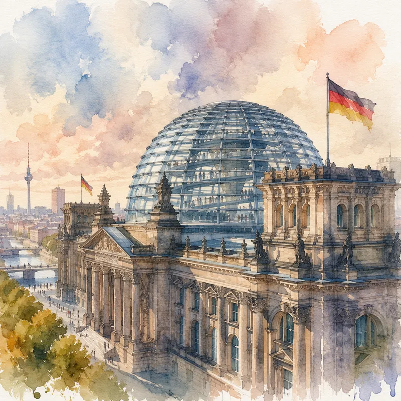 Reichstagin lasikupoli ja parlamenttitalo Reichstagin lasikupoli ja parlamenttitalo