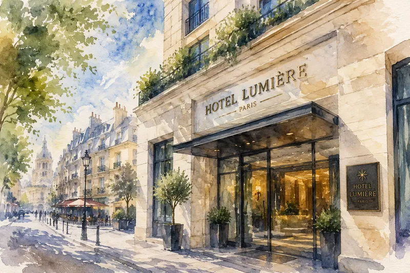 Moderni hotellirakennus kaupungin keskustassa Moderni hotellirakennus kaupungin keskustassa