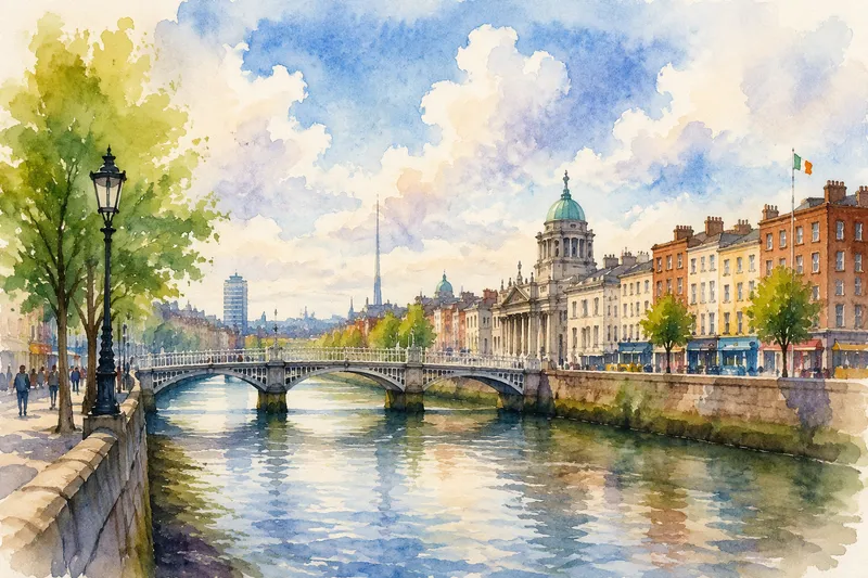 Liffey-joki virtaa Dublinin keskustan halki