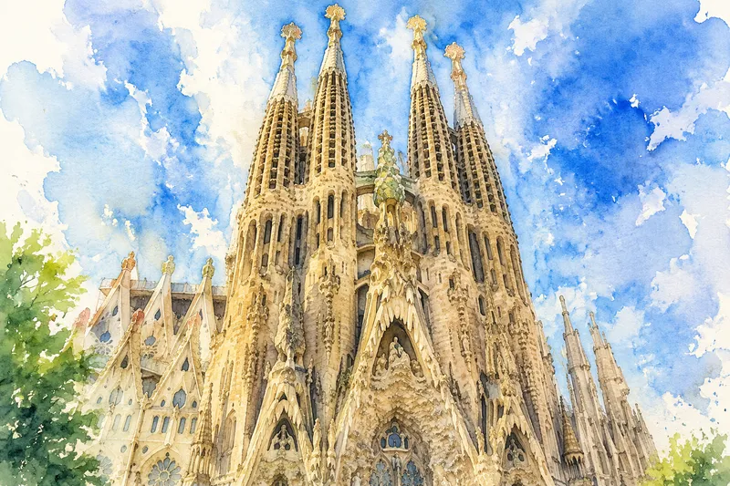 Sagrada Familian yksityiskohtainen julkisivu Sagrada Familian yksityiskohtainen julkisivu